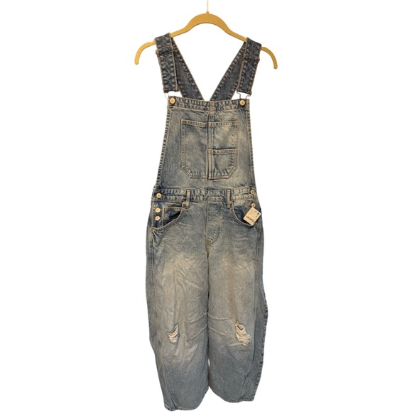 Free People Good Luck Denim Overalls - Going Steady - Picture 5 of 16